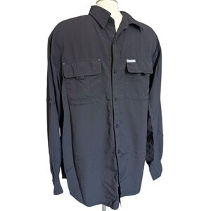 Columbia Titanium Men's Omni-shade XL Button Down Shirt Black Long Sleeve